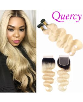 T1B/613 10A 2 bundles with lace closure 4*4inch body wave