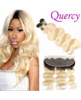 T1B/613 10A 2 bundles with lace frontal 13*4inch body wave