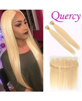 #613 9A 2 bundles with lace frontal 13*4inch straight