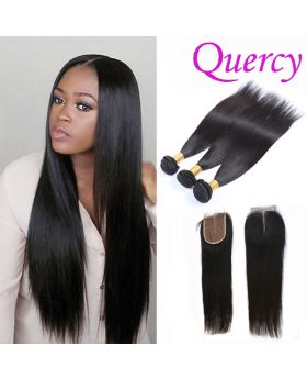10A 3 bundles with lace closure 4*4inch straight