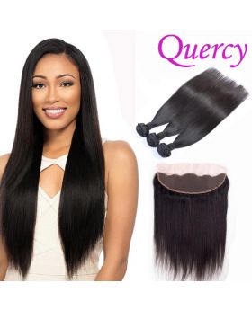 10A 3 bundles with lace frontal 13*4inch straight