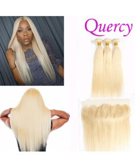 #613 10A 3 bundles with lace frontal 13*4inch straight