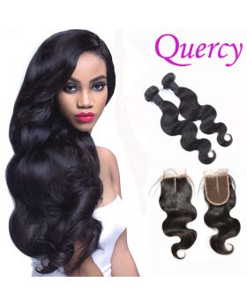 9A 2 bundles with lace closure 4*4inch body wave