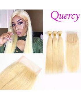 #613 9A 3 bundles with lace closure 4*4inch straight